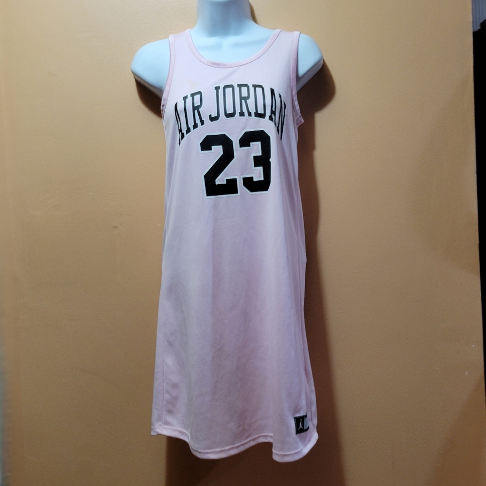 AIR JORDAN PINK FOAM TANK TOP SLEEVELESS DRESS JERSEY YTH GIRLS L